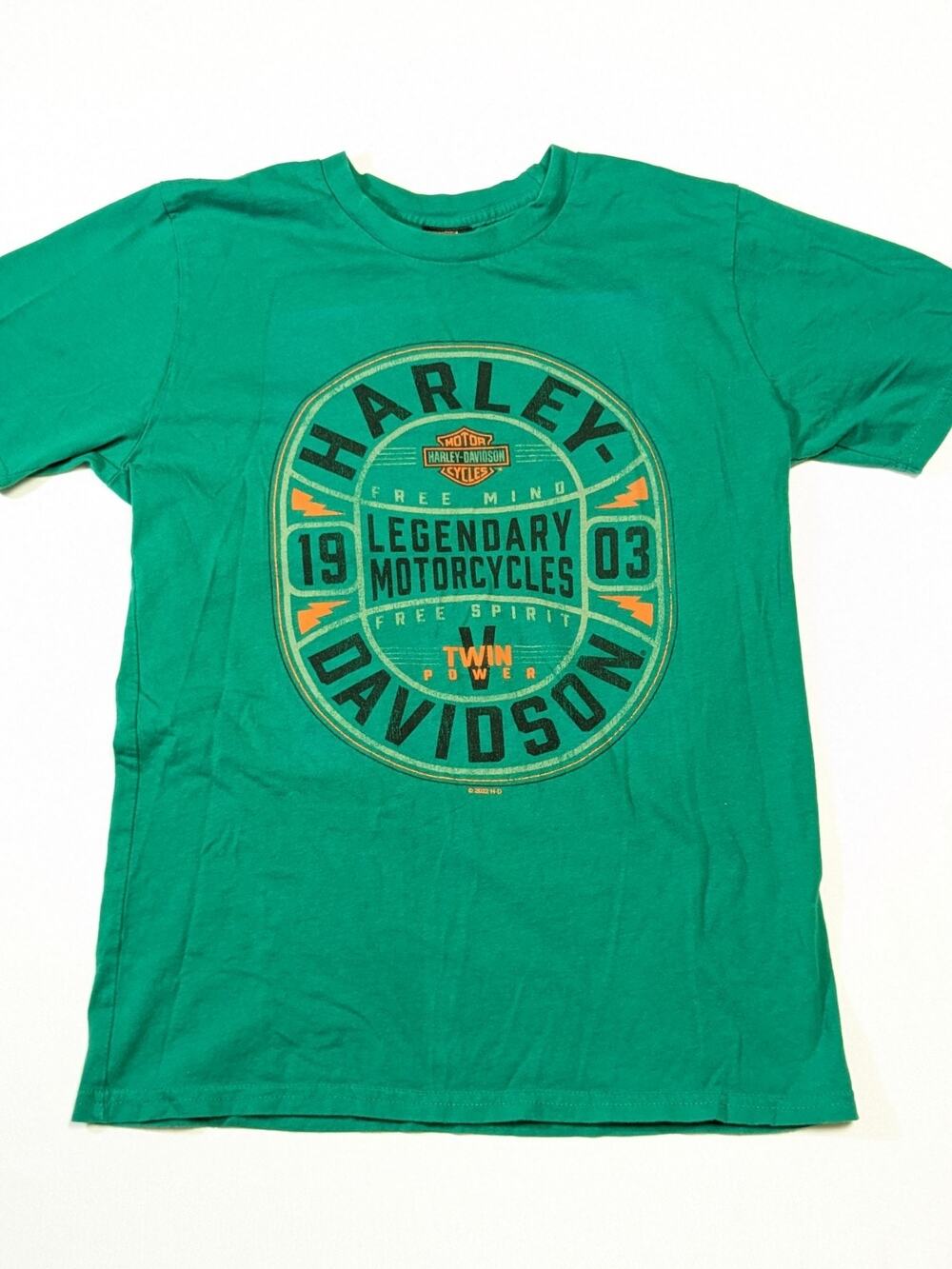 Harley Davidson Tshirt medium Green bootlegger Knoxville, tn biker V Twin